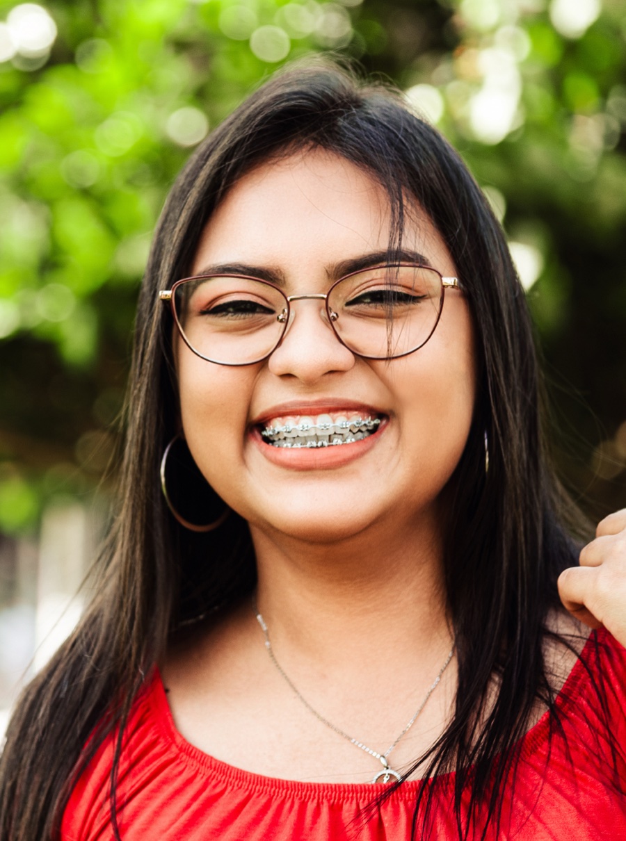 woman smiling with brace