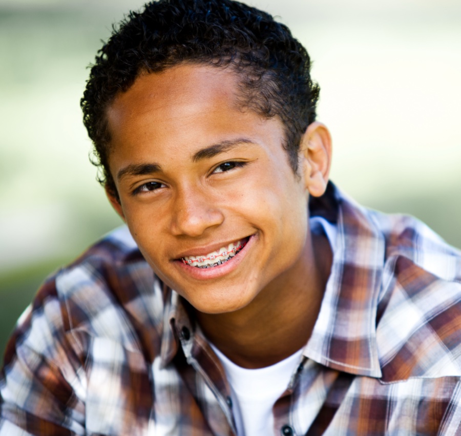 teen boy wearing braces